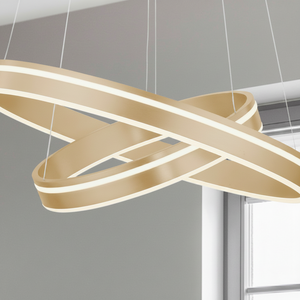 Close-up van de gouden ringen van de Q-VITO hanglamp