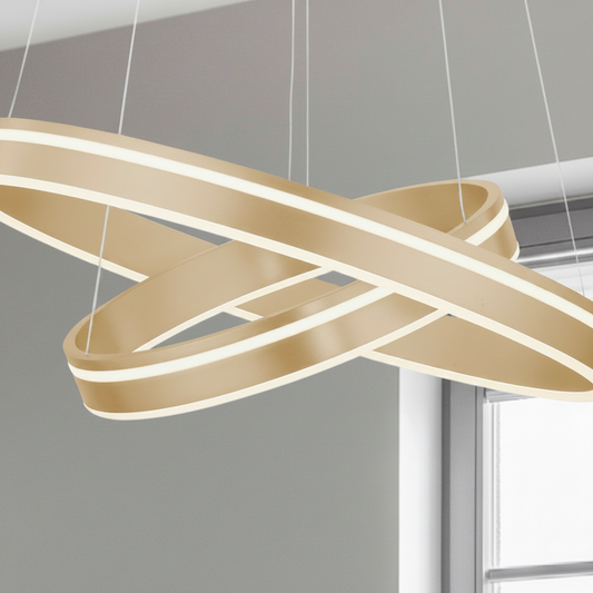 Close-up van de gouden ringen van de Q-VITO hanglamp