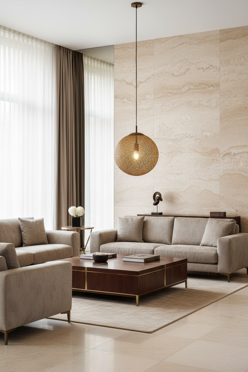 Greta hanglamp in moderne luxe woonkamer overdag