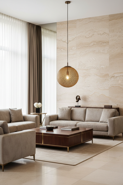 Greta hanglamp in moderne luxe woonkamer overdag