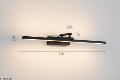 FRIDA 60 wandlamp maatschets 595mm x 290mm