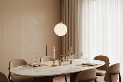 BOULDER 30 hanglamp boven marmeren eettafel