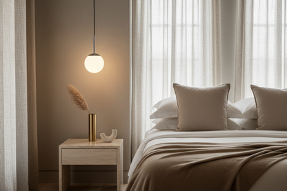 LUNA 20 hanglamp boutique hotel slaapkamer met botanisch accent