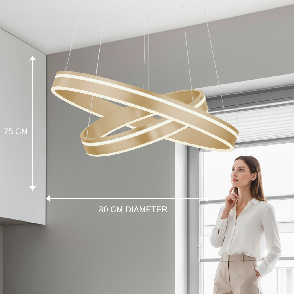 Maatafbeelding Q-VITO hanglamp - 80 cm diameter, 75 cm hoogte